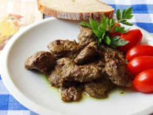 králičí játra na kari