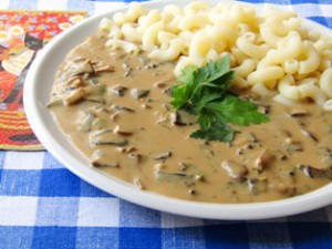 houbová omáčka se sýrem